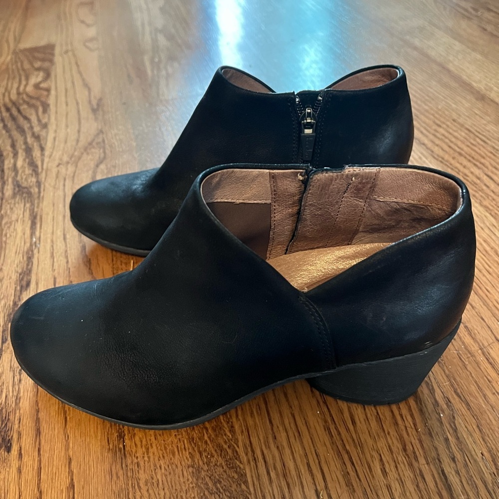 Dansko black leather booties